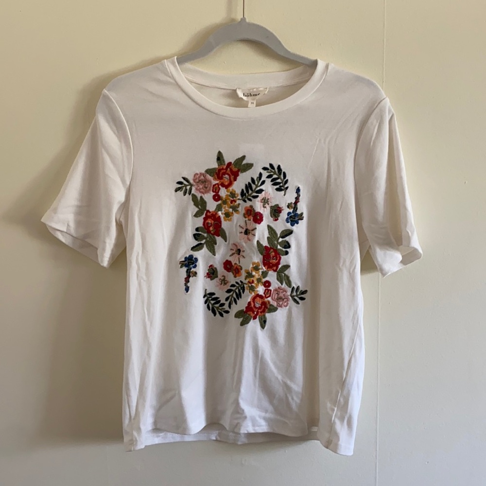 Böhme ivory floral embroidered shirt   Size: M